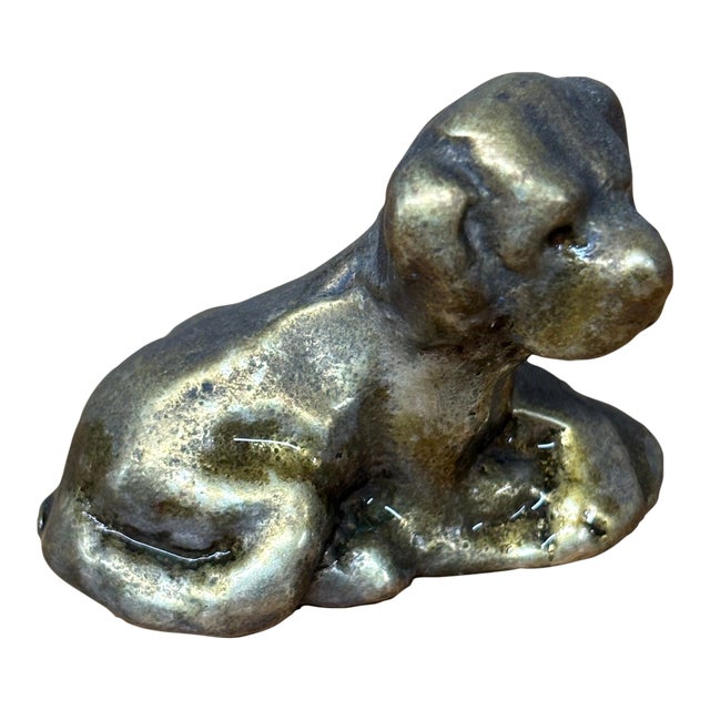 Vintage English Brass Dog For Sale