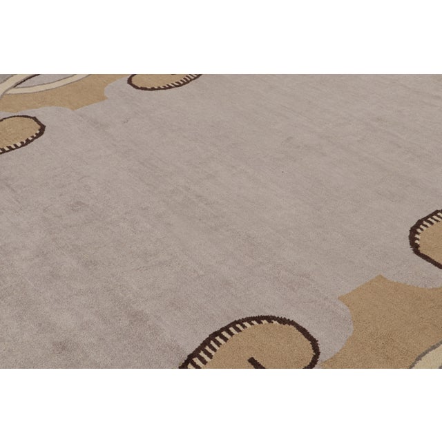 Rug & Kilim Rug & Kilim’s Modern French Art Deco Style Rug in Gray with Geometric Pattern - 12x16 For Sale - Image 4 of 7