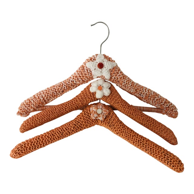 Handmade Knitted Clothes Hangers S/3 For Sale