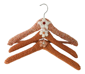 Handmade Knitted Clothes Hangers S/3