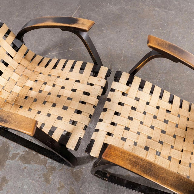 1930s Webbed Bentwood Armchairs from Jan Vanek, 1930s, Set of 2 For Sale - Image 5 of 9