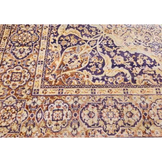 Vintage Turkish Silk Area Rug, Floral Medallion, Mid-20th Century, 4' x 6' For Sale - Image 15 of 18