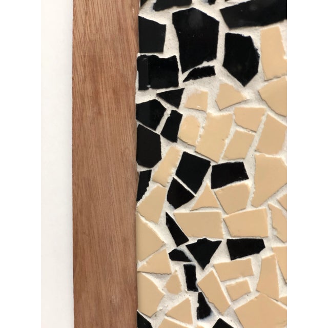 1980s Vintage Modern Mosaic Artwork on Wood For Sale - Image 5 of 6