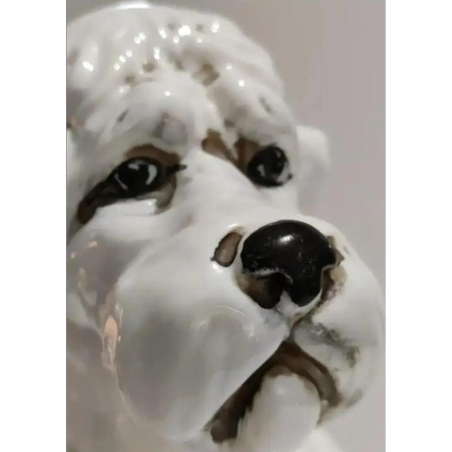Antique White 1950s Hollywood Regency Sitting Dog Sculpture, Made in Italy For Sale - Image 8 of 12