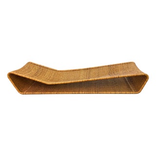 Sculptural Woven Rattan Chaise Lounge, Italy 1960 For Sale