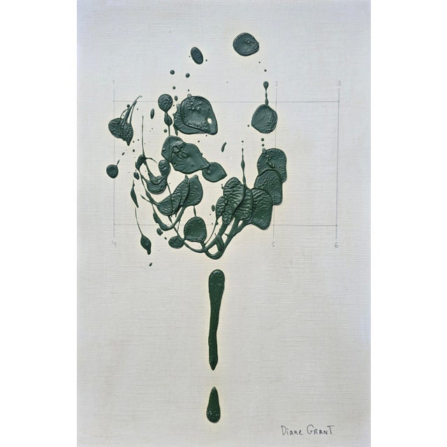 2020s Set of 4 - One-of-a-Kind Dark Green Botanical Organic Modern Original Oil Paintings / Herbarium / Floral For Sale - Image 5 of 9