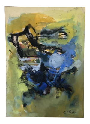 Tatsuo Kondo 1960 Japanese Abstract Expressionist Tokyo Watercolor