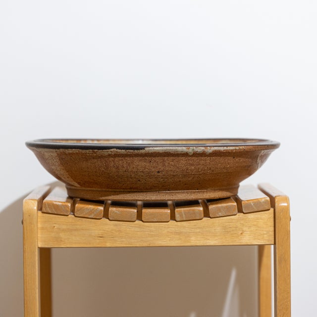 Ceramic Vintage Large Signed Studio Pottery Centerpiece Bowl / Charger, Miller, 1979 For Sale - Image 7 of 8