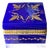 1960s Cobalt / Lapiz Italian Opaline Glass Casket With Gold Mounts and Beautiful Enamel Detail For Sale