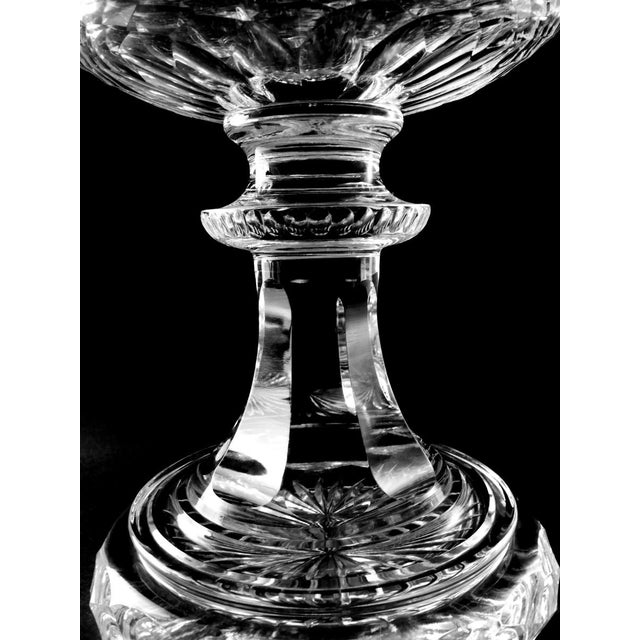 Transparent 1980s Florentine Renaissance Style Huge Italian Cut and Ground Crystal Medici Vase For Sale - Image 8 of 13