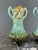 Blue 20th Century Art Nouveau Glazed Ceramic Vases with Floral Decoration, Set of 2 For Sale - Image 8 of 10