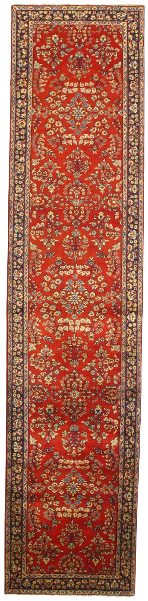 Pasargad N Y Sarouk Design Hand Knotted Rug - 2'7" X 11'6"