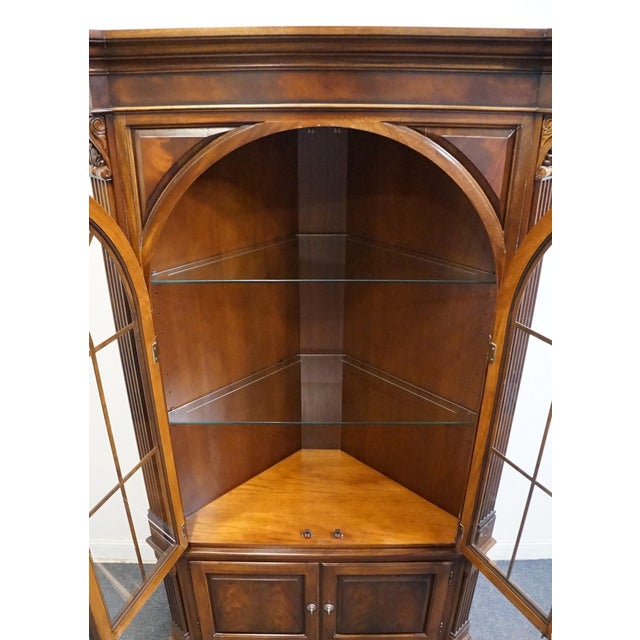 Ethan Allen Ethan Allen Newport Collection Solid Cherry Traditional Style 51" Corner Curio Cabinet 34-6438 - Belmont 570 Finish For Sale - Image 4 of 8