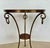 This is a charming and very useful French metal Bronze Color 2 Tier Gueridon table with Marquetry Wood, at the top and...