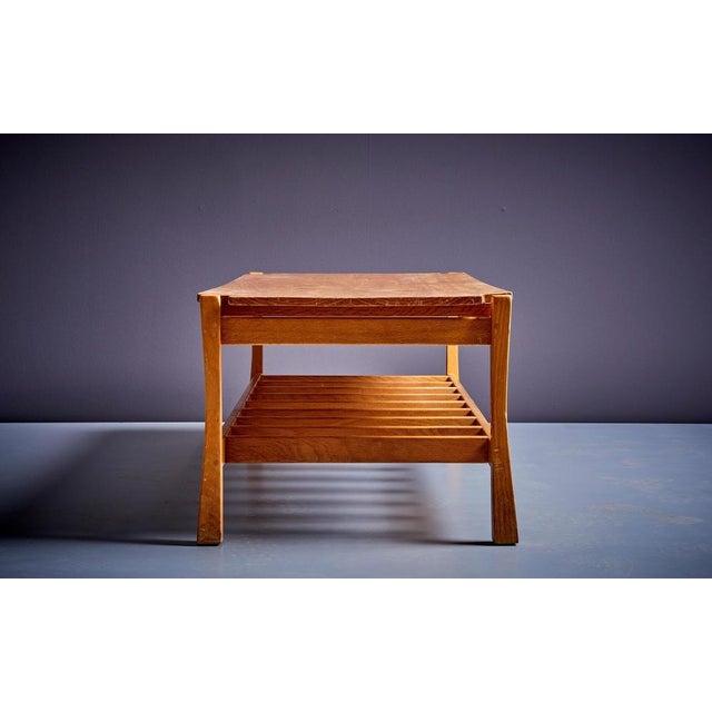 Wood American Rectangular Oak Coffee Table, 1960s For Sale - Image 7 of 11