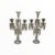 1960s Vintage Pair 14" Modular Crystal 3-Light Candelabras Threaded European Lead Crystal Complete With Prisms For Sale - Image 5 of 12