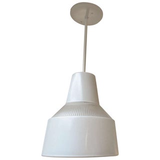 Italian Ribbed Glass Hanging Pendant Lamp For Sale