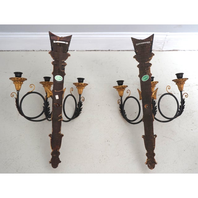 Pair Florentine Italian Neoclassical Candelabras For Sale - Image 9 of 11