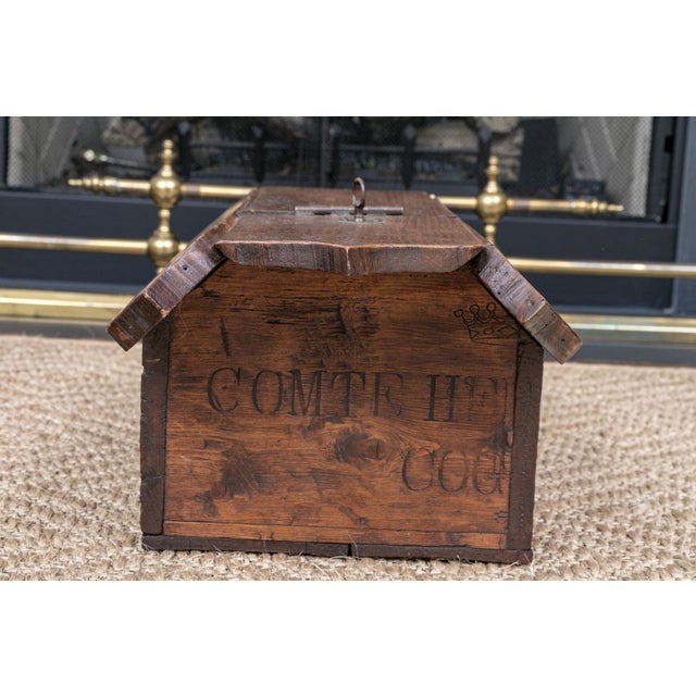 French Provincial 19th Century French Provincial Locking Oak Ballot Box For Sale - Image 3 of 8