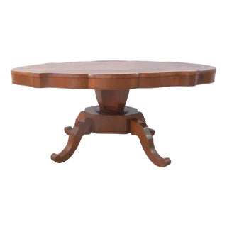 Walnut Wood Carved Table Biscuit Table Coffee Table, 1930s For Sale