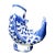 Vintage MCM Blue White Chinese Porcelain Koi Open Mouth Fish Vase For Sale