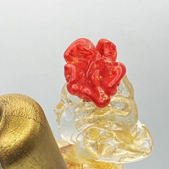 Green Murano Salviati Peasant Woman Wine Bearer Sculpture/Figurine With Gold Flecks and Gold Leaf (Vintage 1960s) For Sale - Image 8 of 18