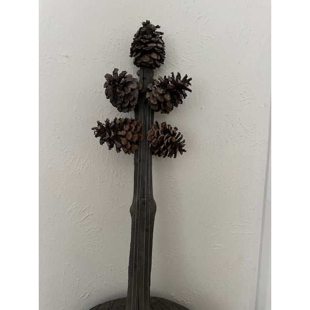 Large 67" Hand-Carved Wooden Cello Sculpture With Pinecone Tuning Pegs – Folk Art For Sale - Image 15 of 16