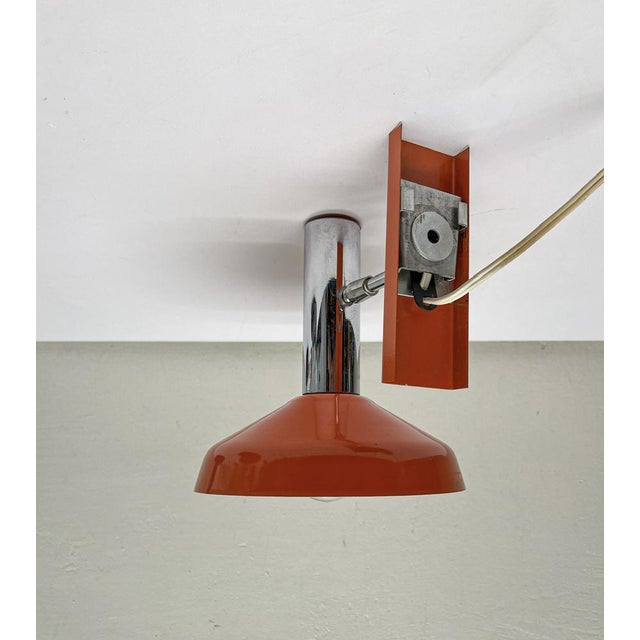Space Age Herda Wall Lamp in Orange and Chrome, 1970s For Sale - Image 6 of 13