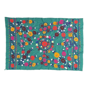 Late 20th Century Late 20th Century Suzani Style Textile, Floral Earthy Tone, Colorful