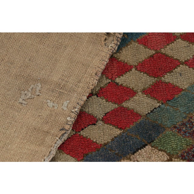 Textile Antique Hooked Rug With Geometric Medallions and Patterns From Rug & Kilim For Sale - Image 7 of 7