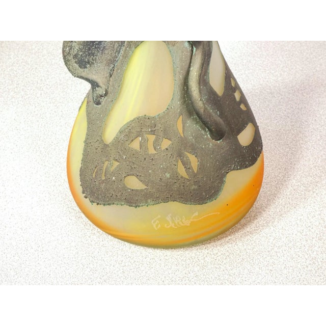 French Blown Glass and Copper Vessel For Sale - Image 6 of 9