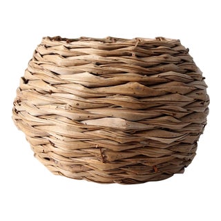 Vintage Woven Sea Grass Basket For Sale