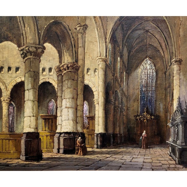 Adri Visser - Gothic St Mary's Church in Nottingham- Oil Painting For Sale - Image 4 of 11