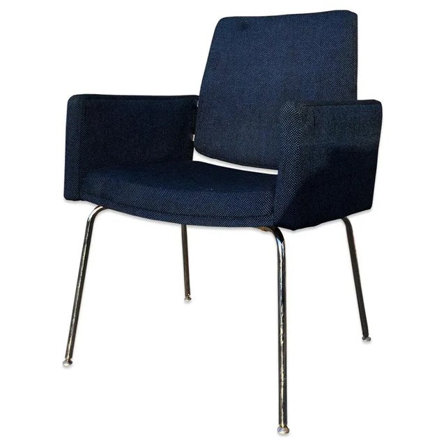Mid-Century Modern Mid Century Modern j.g Furniture Blue Accent Chair For Sale - Image 3 of 10