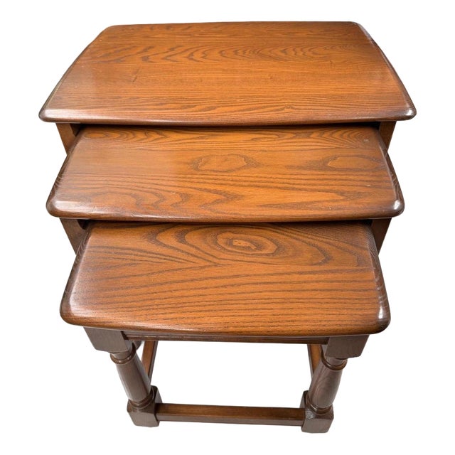 Golden Dawn Nesting Tables by Lucian Ercolani for Ercol, 1960s, Set of 3 For Sale