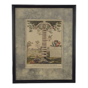 Habsburg Family Tree, Hand-Colored Engraving, 18th Century or Earlier