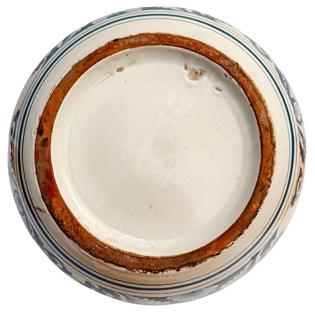 Ceramic Mid 20th Century Grand-Scale Italian Renaissance Revival Majolica Hand-Painted Terracotta Ginger Jars For Sale - Image 7 of 14