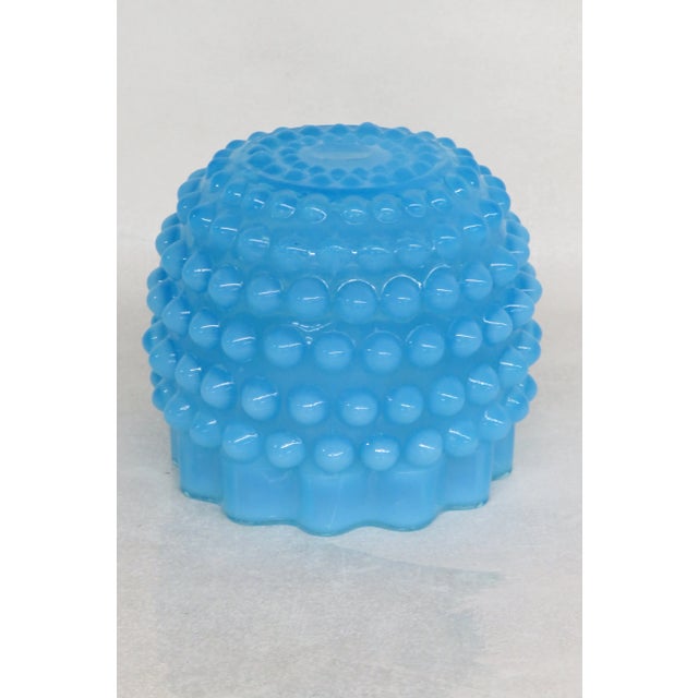 Blue Hobnail Blue Glass Ruffle Top Vase For Sale - Image 8 of 10