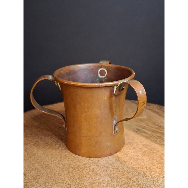 Rare Antique Russian Imperial Copper Mini Travel Netilat Yadayim 4" Wash Cup Moscow Mark For Sale - Image 12 of 18