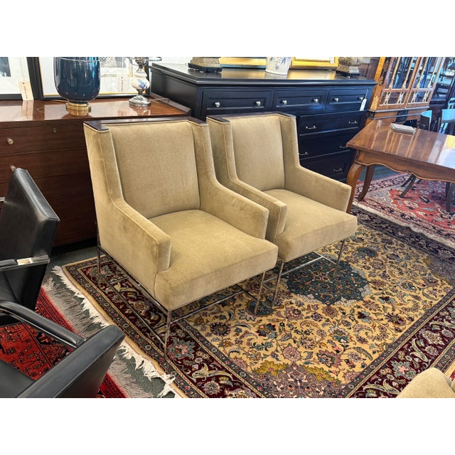 Textile Michael Weiss for Vanguard Furniture Mohair Chairs, Set of Four For Sale - Image 7 of 10