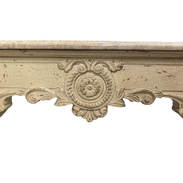 Wood French Country Shabby Chic Writing Desk For Sale - Image 7 of 11