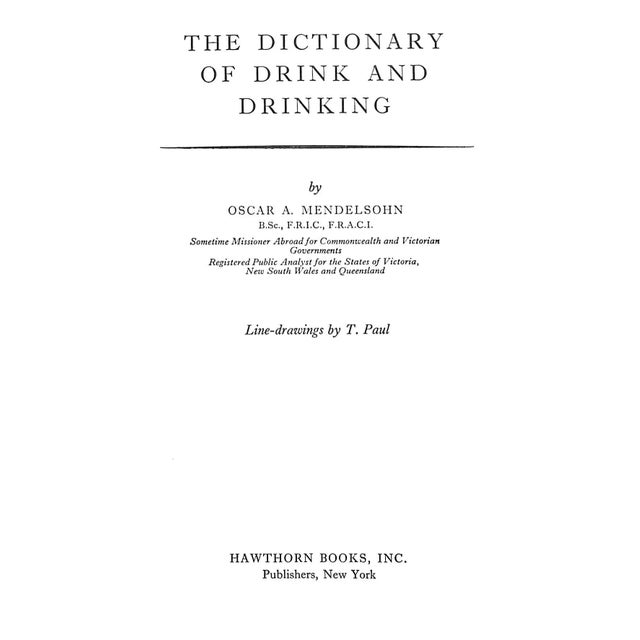 Traditional "The Dictionary of Drink and Drinking" Cocktail Book For Sale - Image 3 of 4
