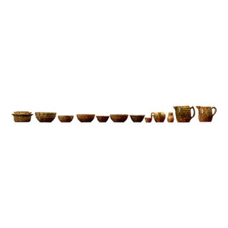 Vintageorton "Rockingham Woodland Leaf" Splatterware Set - 12 Pieces For Sale