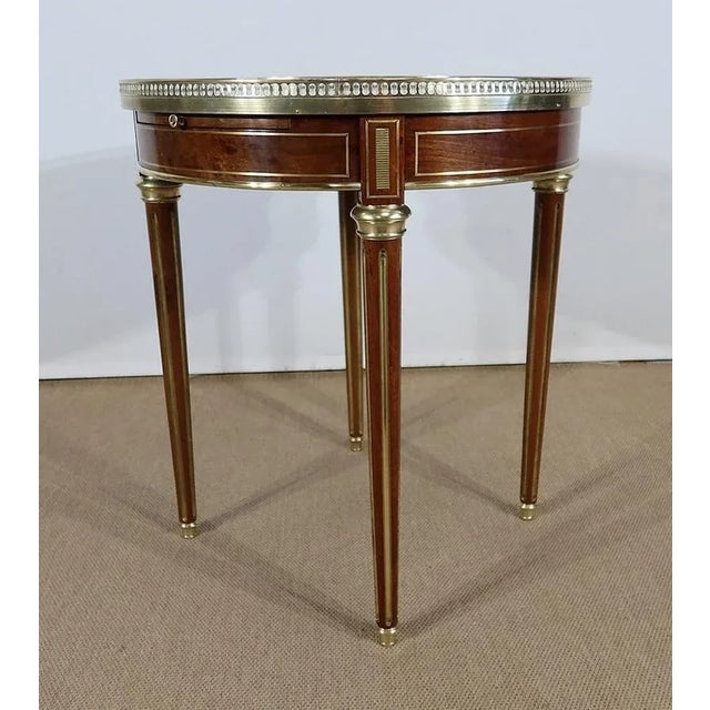 Brown 19th Century Louis XVI Carrara Marble & Wood Table For Sale - Image 8 of 18