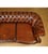 Animal Skin Whiskey Brown Hand-Dyed Leather Chesterfield Club Sofa For Sale - Image 7 of 13