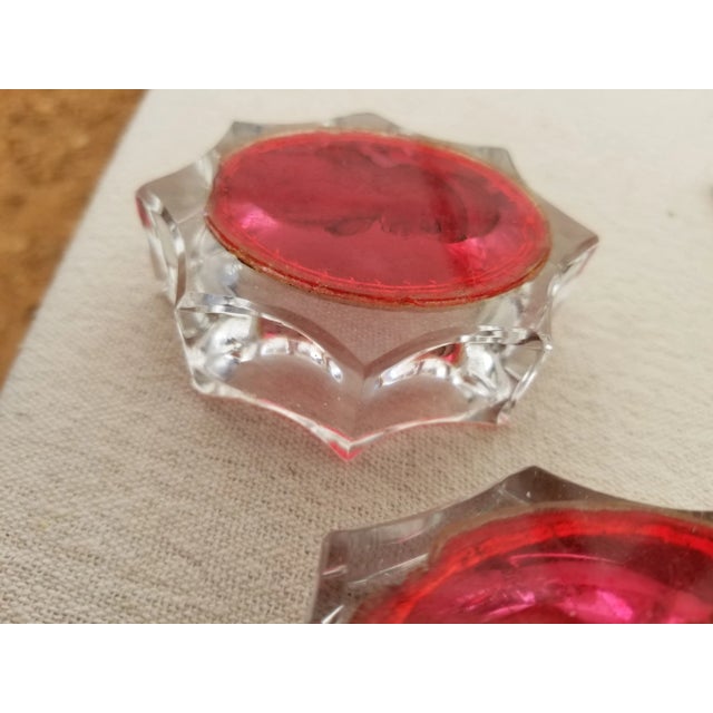 Glass 18th Century Cut Glass Reverse Painted Portrait Master Salt Cellars For Sale - Image 7 of 11