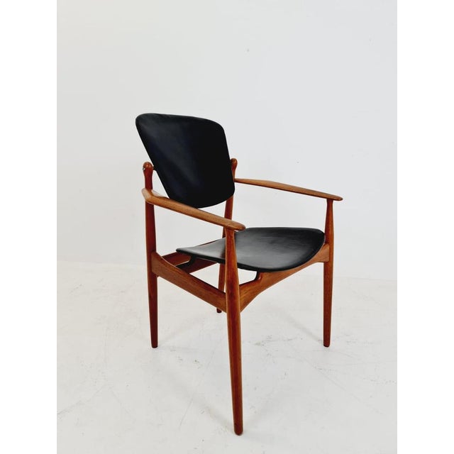 Danish Teak and Leather Chair by Arne Vodder for France & Daverkosen, 1960s For Sale - Image 3 of 11