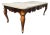 Louis XV-Style Cherry Coffee Table With Fossil Limestone Top and Gilded Accents For Sale