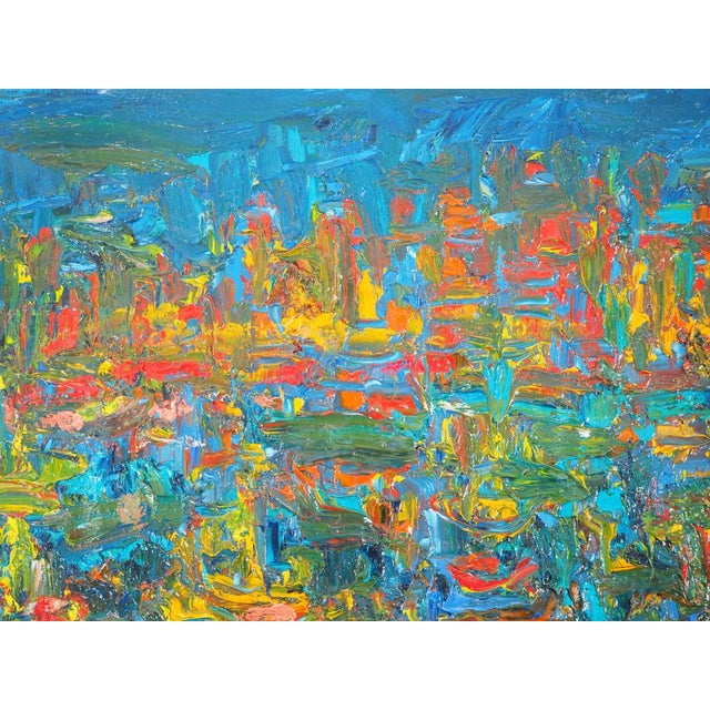 Textile André Cottavoz, Nighttime on the Harbour of St Tropez, 1960, Oil on Canvas For Sale - Image 7 of 11