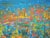 Textile André Cottavoz, Nighttime on the Harbour of St Tropez, 1960, Oil on Canvas For Sale - Image 7 of 11